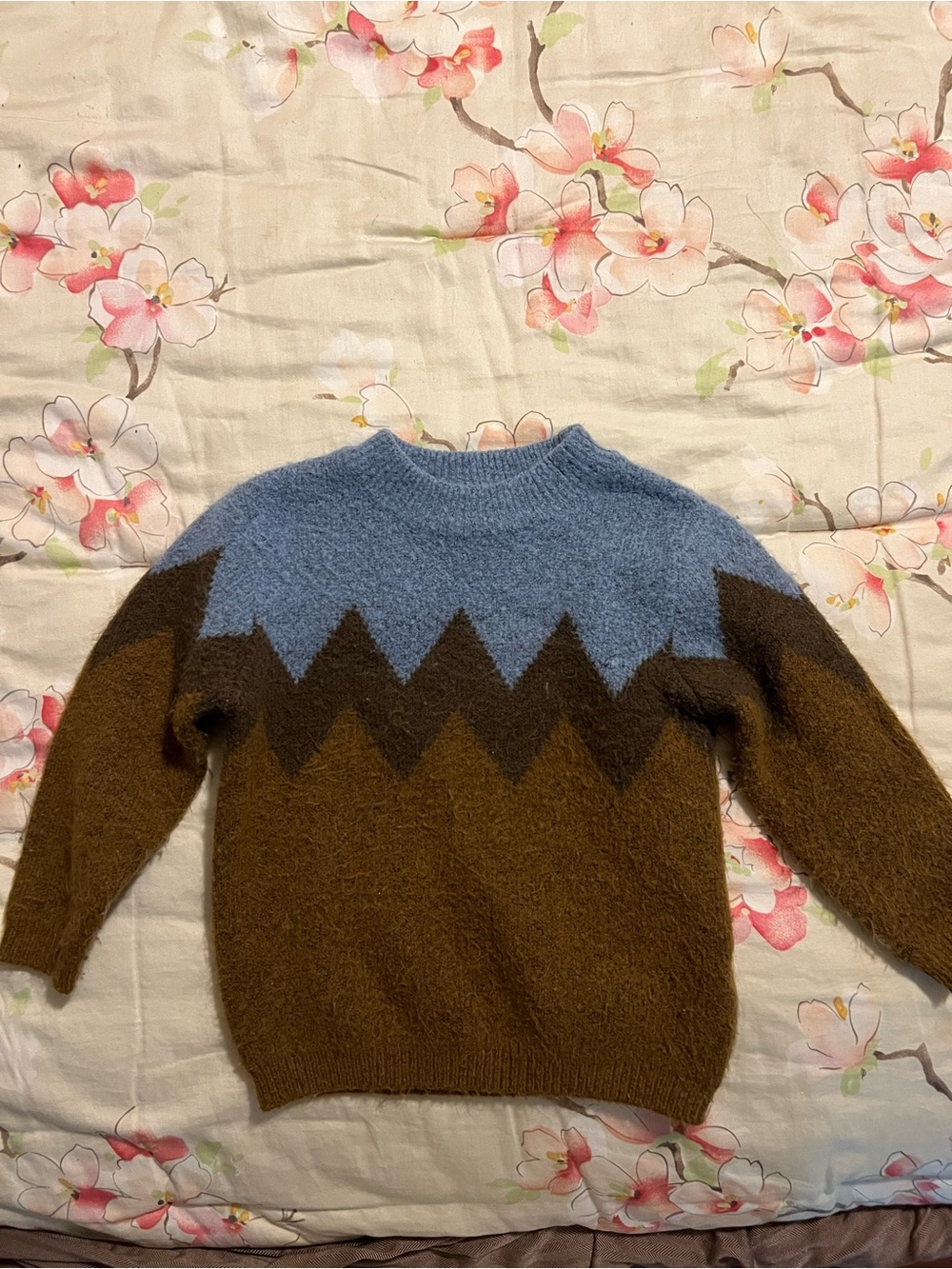 Zara kids Crewneck Sweater in Blue and Brown Size 2-3yrs